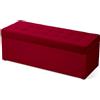MG Design Pouf contenitore imbottito 45 × 120 cm Rosso - capacità ca. 140 L, fino a 300 kg, struttura in legno massiccio, superficie opaca con trama fine, già montato e facile da pulire