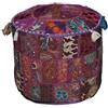 Rajasthali Vintage Indiano Ottomano abbellito con Cuscino Ricamo e Patchwork Poggia Piano, 46 x 33 cm
