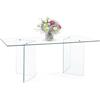 Mar.c.a. Design - Tavolo da Pranzo Rettangolare Fisso 180x90x75 cm - Con Superficie in Vetro e Struttura in Metallo - Made in Italy
