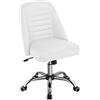 Yaheetech Sedia Ufficio Scrivania Cameretta Bianca Senza Braccioli Ergonomica Reclinabile Imbottita in Finta Pelle con Rotelle Girevole Altezza Regolabile Portata 136 kg