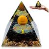 HINATAA Piramide di Orgonite, Cristalloterapia Pietre Sfera di Ametista, Pietre Chakra di Cristallo Tigre, Dell'albero Vita Piramidi Energetiche, Chakra Healing Meditazione Yoga (A)