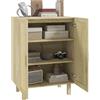 HOMCOM Scrivania alta dal design bohémien a due ante con 3 ripiani in canna - 73 x 41 x 102 cm