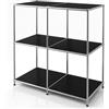 Floordirekt Scaffale in metallo, credenza - nero, cromato, 80 x 80 x 40 cm - Sistema modulare ad incastro dal design moderno, scaffale in metallo per soggiorno, ufficio, corridoio - Scaffale a cubi