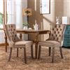 FINTHOMING Set di 2 Sedie da Pranzo, Set di 2 Sedie da Cucina, Sedie da Sala da Pranzo con Schienale Alto in Velluto, Sedia da Pranzo Imbottita Morbida con Gambe in Legno, decorazione con rivetti, Kaki