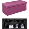 IlGruppone Pouf Contenitore Cassapanca Con Scarpiera Interna Salvaspazio Portaoggetti Porta Scarpe Panca Sgabello A Pie Di Letto Rettangolare Poggiapiedi Panchina - Ciclamino - Rettangolare
