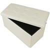VIRSUS 1 Pouf Cassapanca Poggiapiedi con seduta imbottita, dimensioni 80x40x40 contenitore grande, Panca Sgabello arredo casa in similpelle Vari Colori (Beige)