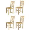 t m c s Tommychairs - Set 4 sedie modello Silvana per cucina bar e sala da pranzo, robusta struttura in legno di faggio levigato, non trattato, 100% naturale e seduta in paglia