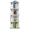 Kchsdool Libreria Angolare Rotante 360° di Stoccaggio a 4 Piani, da Terra, Stretta (Bianco)