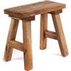 DESIGN DELIGHTS Sgabello Laterale Rustico in Legno Mogano & Teak, 52x50 cm (HxW), Sgabello per Piante e Decorazione