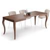 Mobili Fiver, Tavolo Allungabile Classico, 120(200) x80 cm, Noce Canaletto, per 6-8 persone, Tavolo Cucina, Soggiorno, Made in Italy