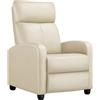 Yaheetech Poltrona Reclinabile Poltrona Relax Lounge Imbottita con Schienale Regolabile Sedia Monoposto con Poggiapiedi da Soggiorno Ufficio Studio Camera da Letto 67 x 85 x 99,5 cm Beige/Similpelle