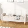 Ckaff Panca Fondo Letto Matrimoniale 160cm, Panca Contenitore Camera da Letto in Lino, Cassapanca Pouf Organizzatore con Braccioli Arrotolati per Camera da Letto Soggiorno Ingresso, Beige
