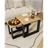 Amveya Tavolino Salotto Tavolino da Salotto Set 2 Pezzi Tavolino da Divano Tavolino Piccolo Tavolo Salotto 50x50x42cm e 50x30x37cm