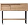 Rebecca Mobili Tavolo da Ingresso, Consolle Moderna, Color Rovere Grigio Scuro, Truciolato Ferro, con 2 Ante 1 Ripiani, Design Moderno - Misure HxLxP: 76 x 100 x 29,5 cm - Art. RE7086