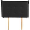 IDIMEX JALEYA - Testiera con gambe in legno, 90 cm, colore: Nero - schienale imbottito, testiera per letto singolo, con rivestimento in tessuto
