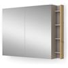 Vicco Specchio contenitore bagno Edelin, Cachemire, 100 x 75 cm con ripiani, per montaggio a parete con superficie a specchio integrata