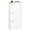 SoBuy Scarpiera Salvaspazio Slim con 3 Ribalte, Scarpiera Ingresso Bianco-Naturale, Mobile In Legno con 2 Ganci, Facile Montaggio, Sicura e Stabile, 59x26x116cm FSR144-WN