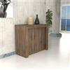 VE.CA.s.r.l. - Tavolo Consolle Marte - In Legno Nobilitato e Alluminio - Con Porta Prolunghe - Allungabile Fino a 3 Metri - Arredo Casa, Cucina - Colore: Noce - Made in Italy