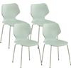 Brigros WeHome - Set 4 Sedie Moderne In Polipropilene Colorato, Sedie Sala Da Pranzo Con Gambe In Metallo, Sedia Cucina Moderna 4 Pezzi 58x47x82 cm, Sedie Colorate Design (Verde)