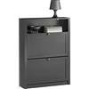 SoBuy Scarpiera con 2 ante e 4 ripiani, con scomparto aggiuntivo per scarpe, colore: Marrone, L80*P24*A110, FSR87-SCH