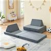 [en.casa] Divano Componibile per Bambini Set Modulare per Gioco Lettura Relax Cuscini Materassini da Pavimento Moduli Imbottiti Fodera Rimovibile in Velluto a Coste 150x66x46 cm Grigio
