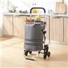 [en.casa] Trolley Portaspesa Saliscale Carrello 2in1 Trasporto Spesa e Scatole Telaio Pieghevole Borsa con Scomparto Termico e Tasca a Rete capacità 41L 20 kg - Grigio Scuro