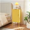 [en.casa] Armadietto in Acciaio Comodino con Anta e Serratura a Chiave Tavolino da Divano 82 x 35 x 35 cm - Giallo