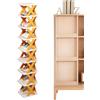 Nuytghr Scarpiera verticale, organizer a 9 ripiani, design salvaspazio, 26,5 x 25,5 x 129,5 cm, nessun montaggio richiesto, porta pantofole multifunzionale, ideale per armadio, piccoli appartamenti