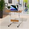 Wohenster Scrivania Regolabile in Altezza, Tavolino da Letto per PC con Ruote, Tavolo da Lavoro Mobile, Standing Desk per Ufficio, Camera da Letto, Soggiorno Divano Cameretta, Beige 60x40cm