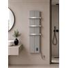 Finesa D scaldasalviette Elettrico Bagno 1500 x 408 cm,termoarredo Elettrico, termostato Digitale 400-1200 W, di Colore Grigio Metallizzato