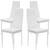 buybyroom Set Sedie Sala da Pranzo 4 Sedia Tavolo Pranzo e Seduta Ergonomica Soggiorno Cucina Camera Gambe in Metallo Sedie Sala da Pranzo,Bianche