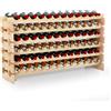 GIANTEX Porta Vino per 72 Bottiglie, Scaffale Portaoggetti per Vino, Portabottiglie di Vino in Legno, Mobiletto per Conservazione Di Vino, Vintage, per Cucina, Bar, 119 x 29 x 71,5 cm (72 Bottiglie)