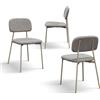 PAZZO DESIGN Sedia Miranda Set Da 4 Sedie, Sedie Cucina, Sedie Soggiorno, Sedia Design, Grigio, Gambe Metallo Tortora - id_2195