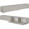 PLATAN ROOM Mobile per TV, 105/140/160/210/280, bianco da appendere o in piedi lucido (cashmere, 210 x 30 x 32)