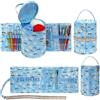 Aikelai Borsa Porta Lavoro a Maglia,Borsa per Uncinetto,Borsa Lavoro a Maglia,Contenitori Fili da Cucito,Borsa da Viaggio all'Uncinetto,Borse per Uncinetto per Lana e Ganci (api Blu)