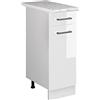 Vicco Mobiletto base per cucina R-Line, Bianco lucido, 30 cm