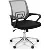 MAKA change your life quality MAKA Sedia Scrivania Ergonomica Salvaspazio con Supporto Lombare Sedile Imbottitura Traspirante Meccanica Sali Scendi Rotelle e Giro su Stessa 360° Ufficio Supporto 150 kg Schienale (Grigio)