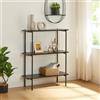 [en.casa] Scaffale da Terra Libreria a 3 Ripiani Mobile Espositore per Casa Ufficio Negozio Scaffale Divisorio per Open Space 100 x 80 x 34 cm Nero