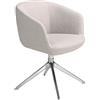 AC ANGEL CERDÁ Angel Cerdá - Sedia da Pranzo Girevole Rivestita in Tessuto Grigio | Sedie Moderne, Design Minimalista ed Elegante | 67 x 59 x 80 cm, Gambe in Acciaio Cromato | per Sala da Pranzo e Soggiorno