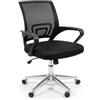 MAKA change your life quality Sedia Scrivania Ergonomica Salvaspazio con Supporto Lombare Sedile Imbottitura Traspirante Meccanica Sali Scendi Rotelle e Giro su Stessa 360° Ufficio Supporto 150 kg Schienale Sotto Spalla (Nero)