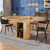 Easexcy Tavolo da Pranzo Allungabile, Tavolo da Pranzo Rotondo, Allungabile a Ovale, 118-158 cm, Capacità fino a 6 Persone (Color Noce)