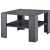 [en.casa] Tavolino Centrale da Salotto Tavolo Basso con Ripiano Tavolino da caffè con Piano Quadrato e Gambe a L 60 x 60 x 40 cm Grigio Scuro
