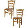 t m c s Tommychairs - Set 2 sedie modello Cuore per cucina bar e sala da pranzo, robusta struttura in legno di faggio color rovere e seduta in legno