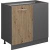 Vicco Mobile ad angolo cucina R-Line, Rovere artigianale, 86 cm | Collega due lati della cucina · Senza piano di lavoro · Piedini regolabili in altezza · 1 Anta · Ampio spazio interno ✓