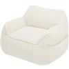 bananair - Pouf Poltrona per Salotto e Camera - Tessuto in Velluto a Coste Morbido ed Elegante - Poltrona Sacco Generosamente Imbottito, Ideale per un Ambiente Accogliente (Bianco Sporco)