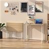 Rcynview Scrivania Pieghevole Salvaspazio con Staffa per Alzata Staccabile, Tavolo Pieghevole per Computer, da Esterno ed Interni, 80x45x75cm per PC, Marrone per Ufficio Casa