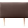 DHOME Testiera Imbottita in Similpelle o Tessuto AQUALINE Liscia con Gambe - Letto di Lusso (90x105cm con Gambe per Letti 70/80/90, Similpelle Cioccolato)