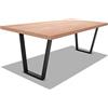 FRANKYSTAR Tavolo da pranzo in legno e metallo con piedi trapezoidali. Disponibile in 2 dimensioni 160x90 cm e 220x100 cm ed in 4 colori bianco, nero, legno neutro, legno teak (220 x 100cm, Legno Neutro)