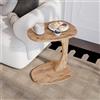sugodesign Tavolino laterale per divano con ruote, Piccolo tavolino laterale a forma di C, Tavolino da divano dall'elegante aspetto legno, Piccolo tavolino da caffè per soggiorno, superficie di