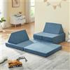 [en.casa] Divano Componibile per Bambini Set Modulare per Gioco Lettura Relax Cuscini Materassini da Pavimento Moduli Imbottiti Fodera Rimovibile in Velluto a Coste 120x66x46 cm Blu